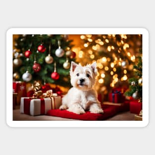 Christmas West Highland White Terrier Magnet